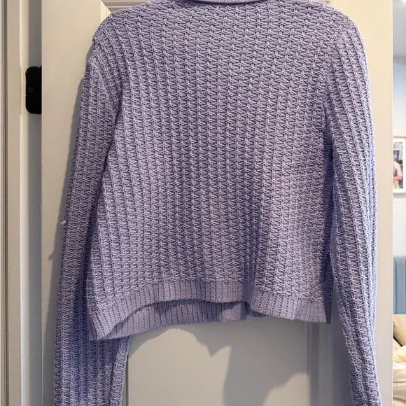 Ann Taylor Lavender Knit Cardigan with Gold-Tone Buttons - Picture 3 of 4